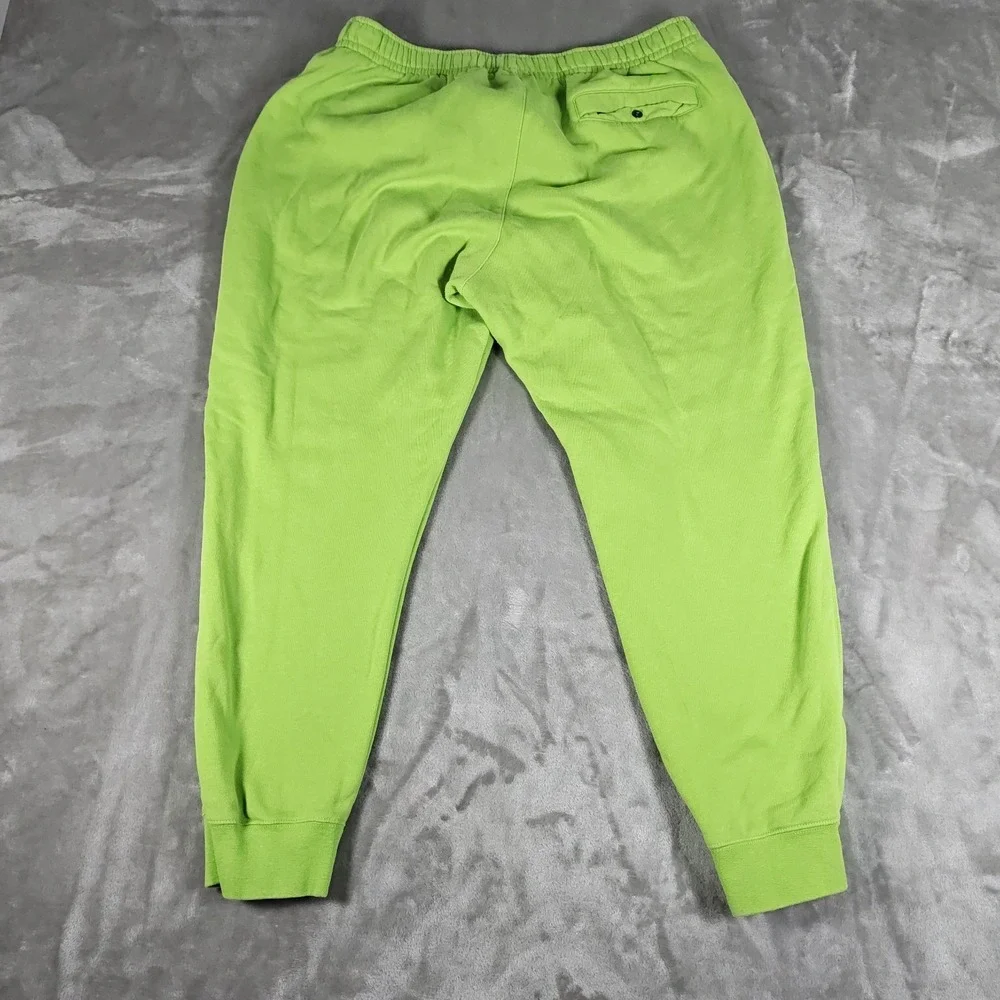 Nike Club Fleece Sweatpants Mens XXL Green Neon BV2671 304 Jogger Tapered Gym